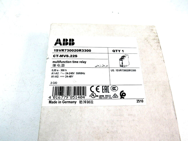 ABB CT-MVS.22S Multifunction Time Relay  1SVR730020R3300    New