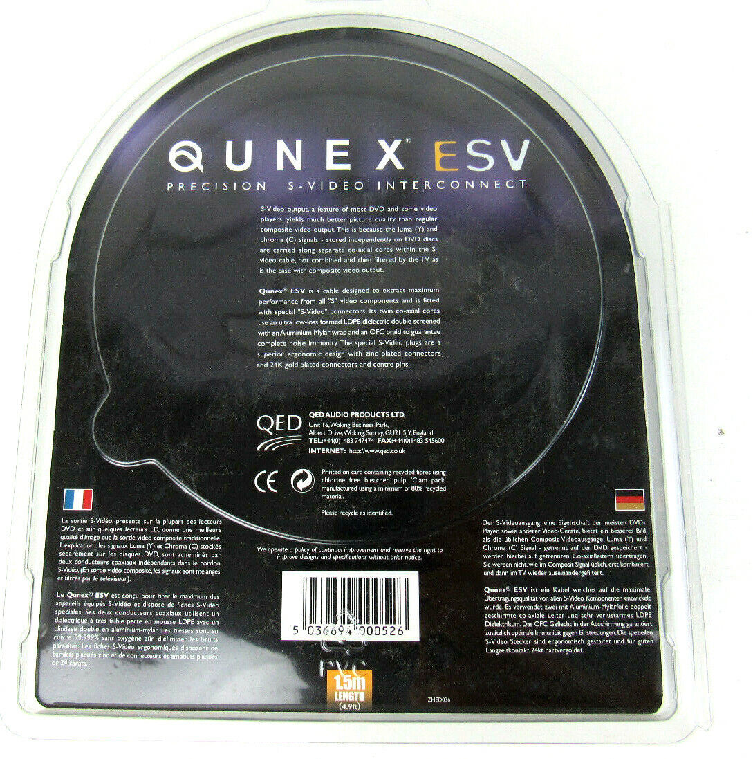 QED QUNEX ESV 1.5m High Grade S-Video Cable