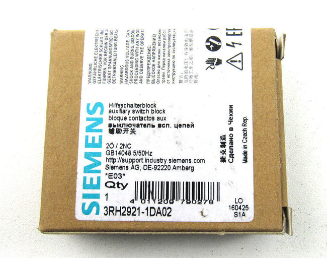 SIEMENS 3RH2921 1DA02  3RH29211DA02 AUXILIARY SWITCH BLOCK  Lot of 9 New