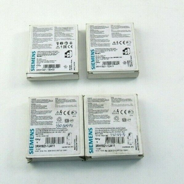 SIEMENS Auxiliary Switch Blocks 3RH1921 RH1921 1JA11 1EA02 1DA11  LOT OF 4