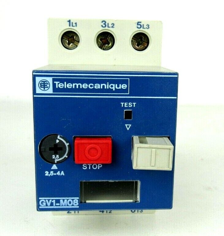 New In Box Telemecanique GV1-M08 Motor Protector 2.5A-4A 660V 50/60Hz