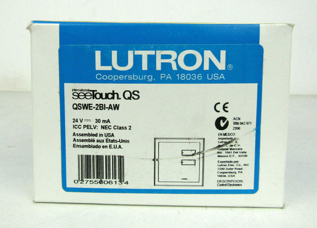 Lutron QSWE-2BI-AW switch seetouch qs button wallstation NEW