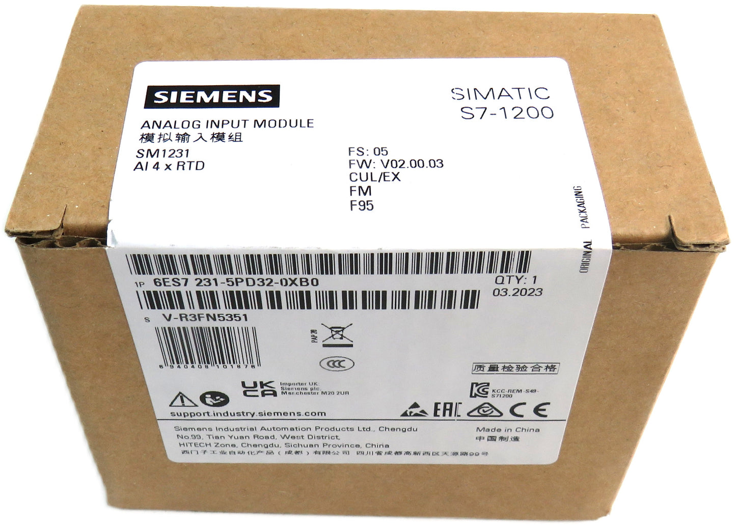 SIEMENS  6ES7 231-5PD32-0XB0  6ES7231-5PD32-0XB0     New