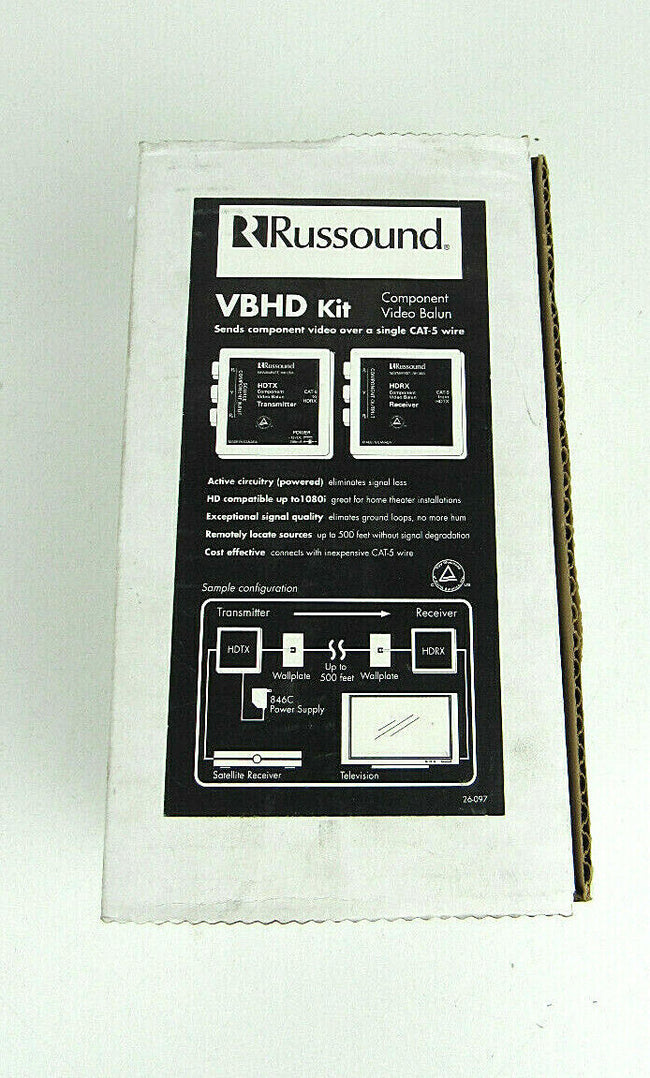 Russound HDTX HDRX Component Video Balun Receiver/ Transmitter VBHD Set New