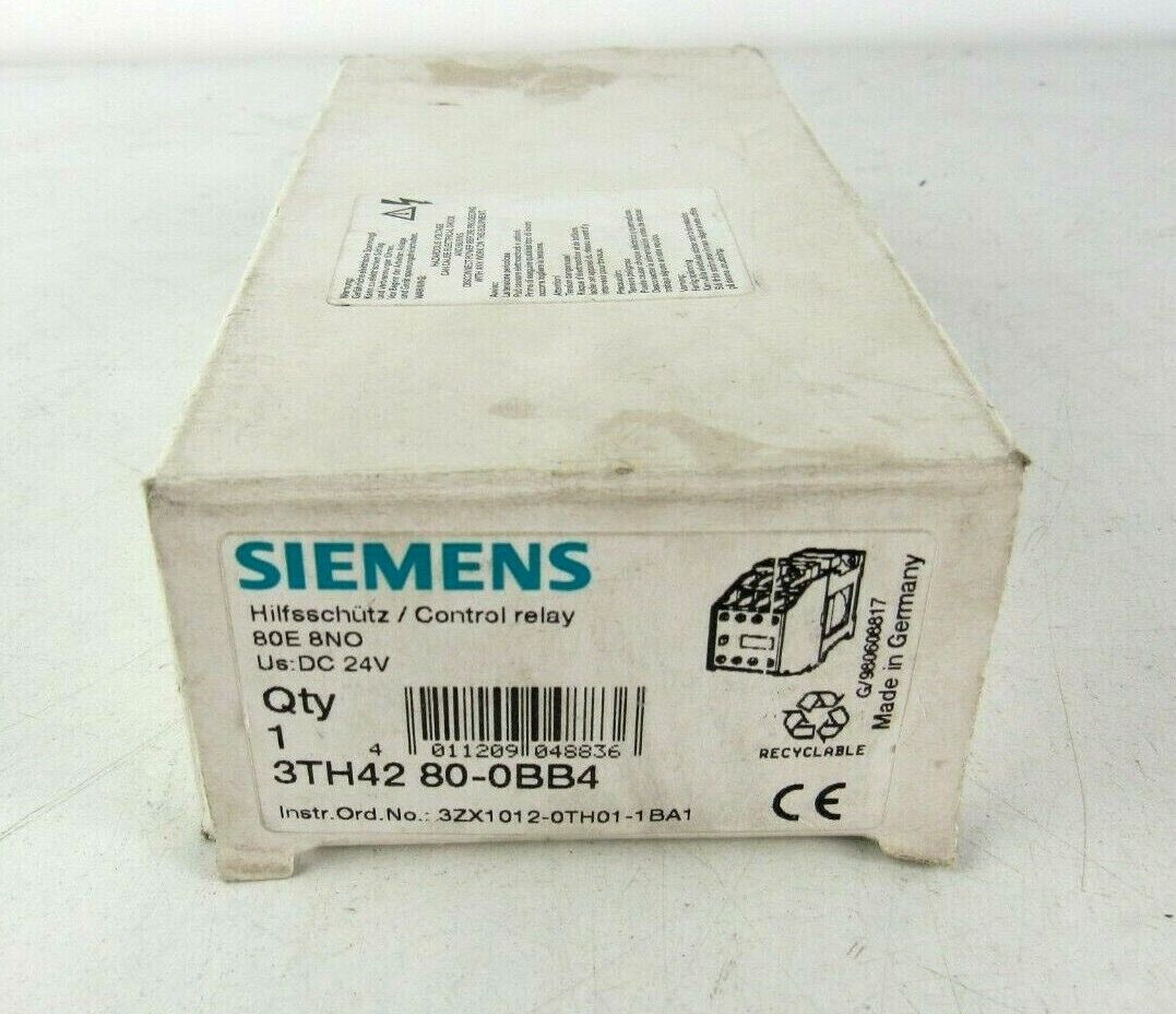 Siemens 3TH42- 80-0BB4 24 VDC Control Relay "NEW"