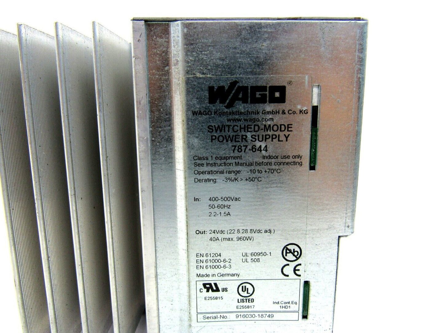 WAGO  787-644 SWITCHED MODE POWER SUPPLY