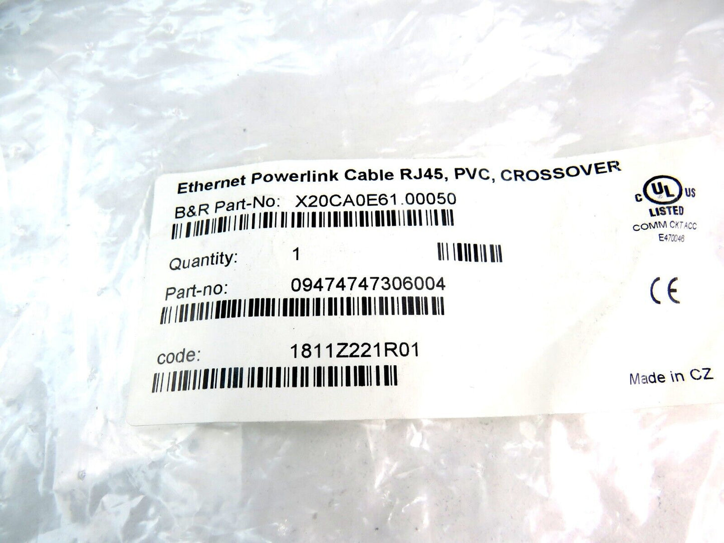 B&R X20CA0E61.00050 Ethernet Powerlink Cable New