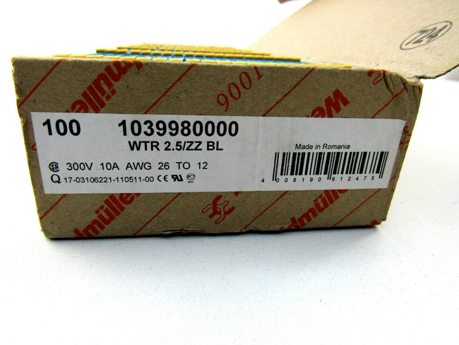 WEIDMULLER WTR 2,5/ZZ BL CONTACT BLOCK BLOCKS 2,5  Lot of 100 New