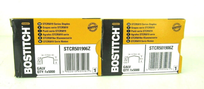 2 x STCR5019 6mm Galvanised Powerslam Staples Stanley Bostitch 10000 pieces