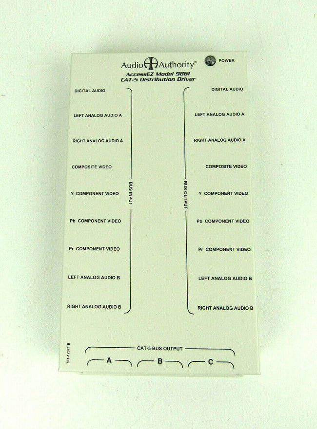 AUDIO AUTHORITY COMPONENT VIDEO CAT-5 DISTRIBUTION DRIVER 9861