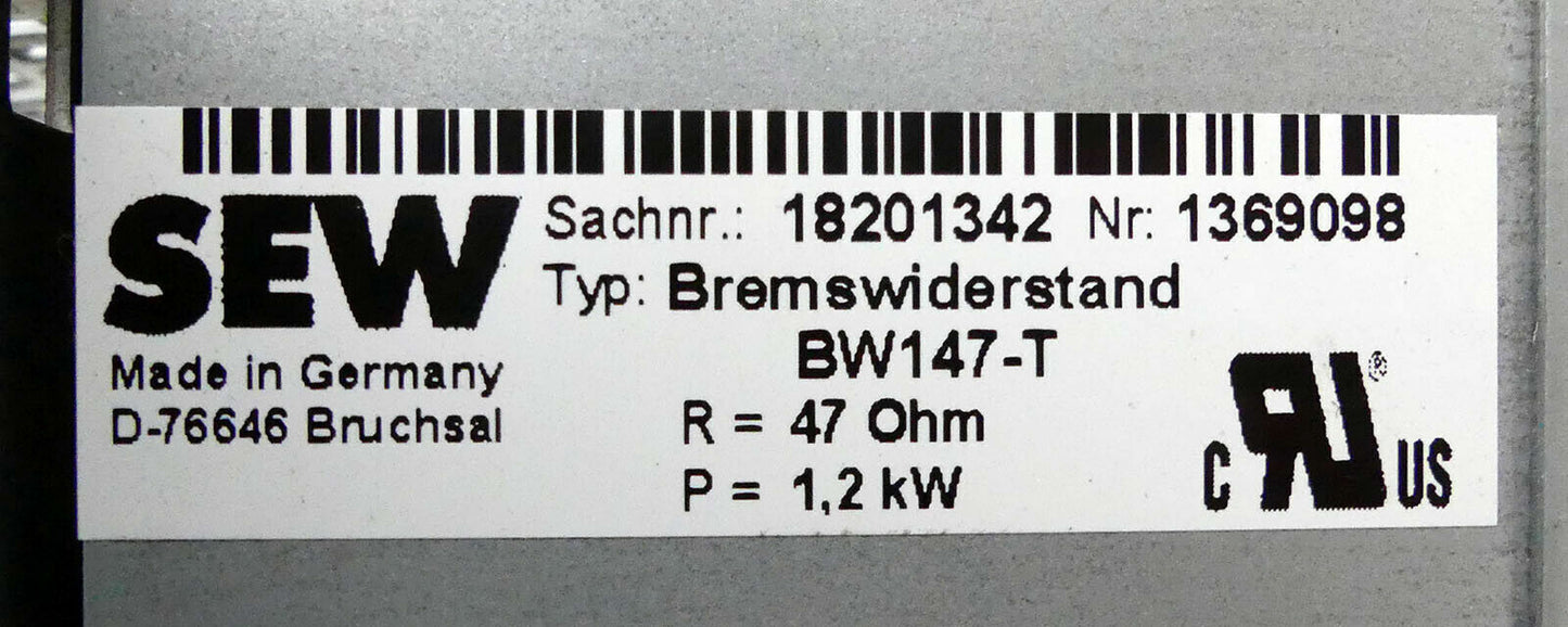 SEW BW BW147-T  18201342 R= 47 Ohm  Brake Resistor