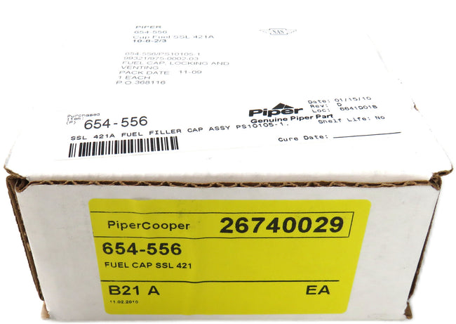 Piper 654-556 26740029 CAP FUEL LOCKING SSL 421A     New