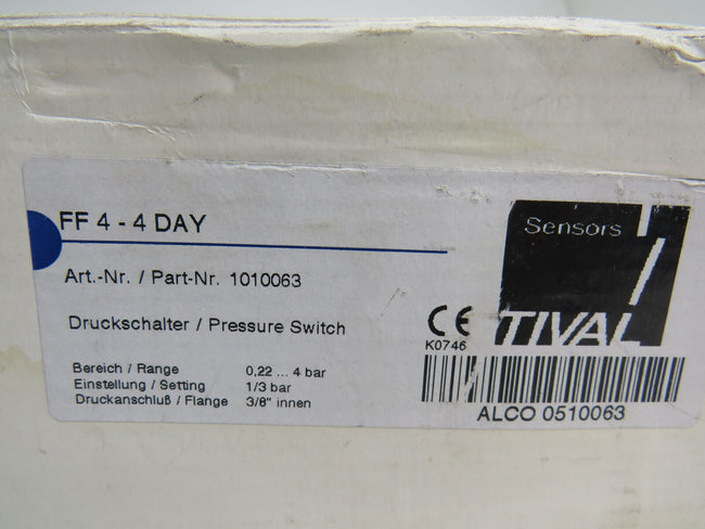 TIVAL  FF4-4 FF 4 - 4 DAY ff4-4day pressure switch     New