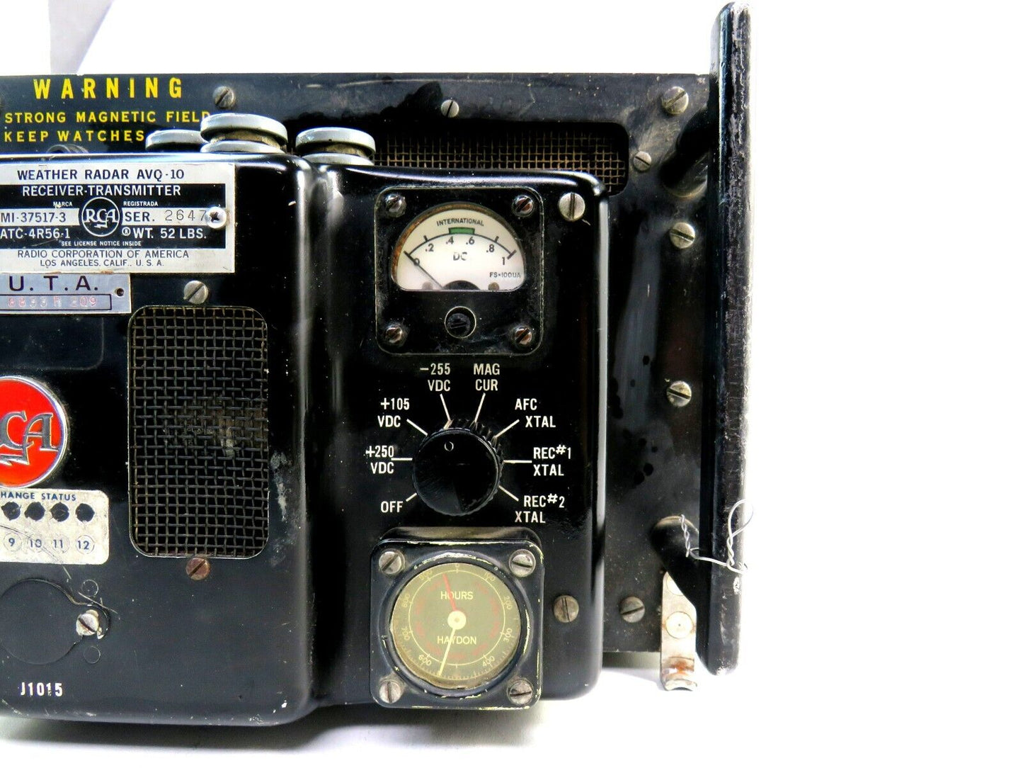 RCA AVQ-10 WEATHER RADAR RECEIVER TRANSMITTER