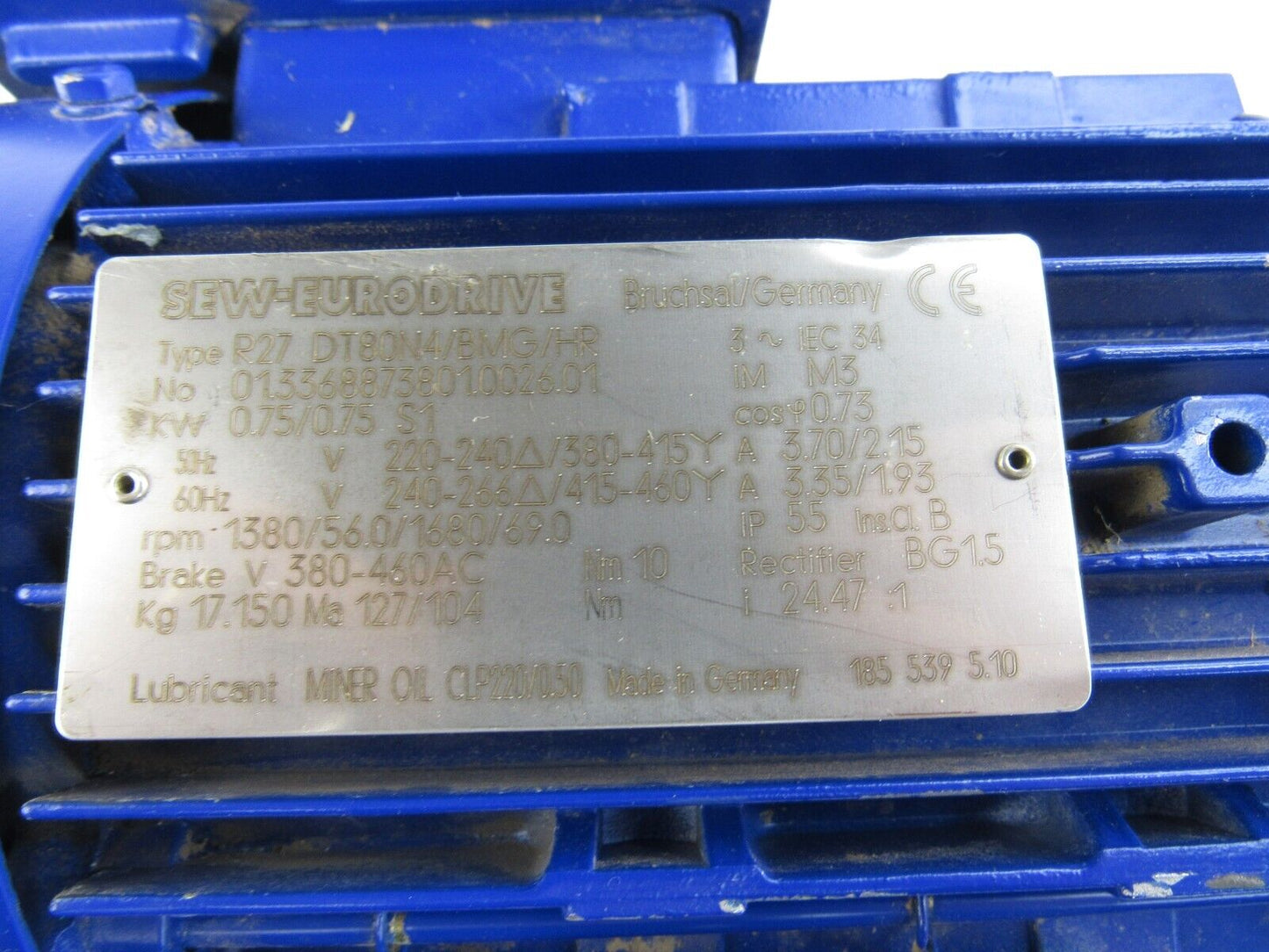 SEW R27 DT80N4/BMG/HR