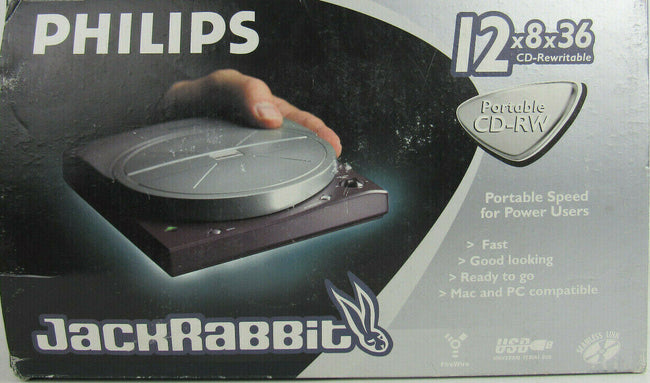 New Philips jackrabbit Portable Cd-RW 12x8x36 NIB USB