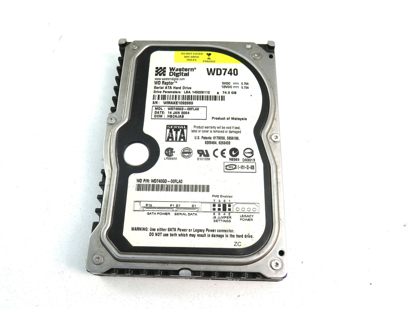 WESTERN DIGITAL WD740GD-00FLA0 raptor 10000rpm