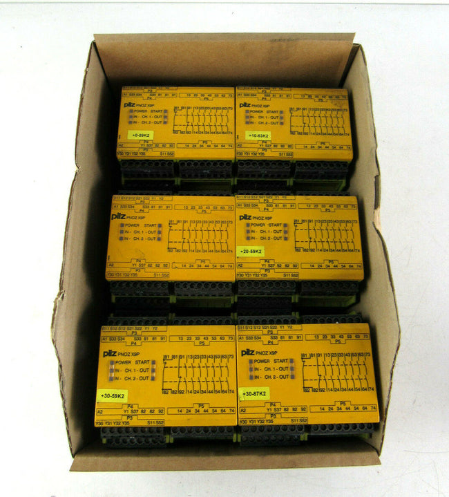 Lot of 6x Pilz PNOZ X9P 24VDC 7n/o 2n/c 2so, Safety Relay Module, Used