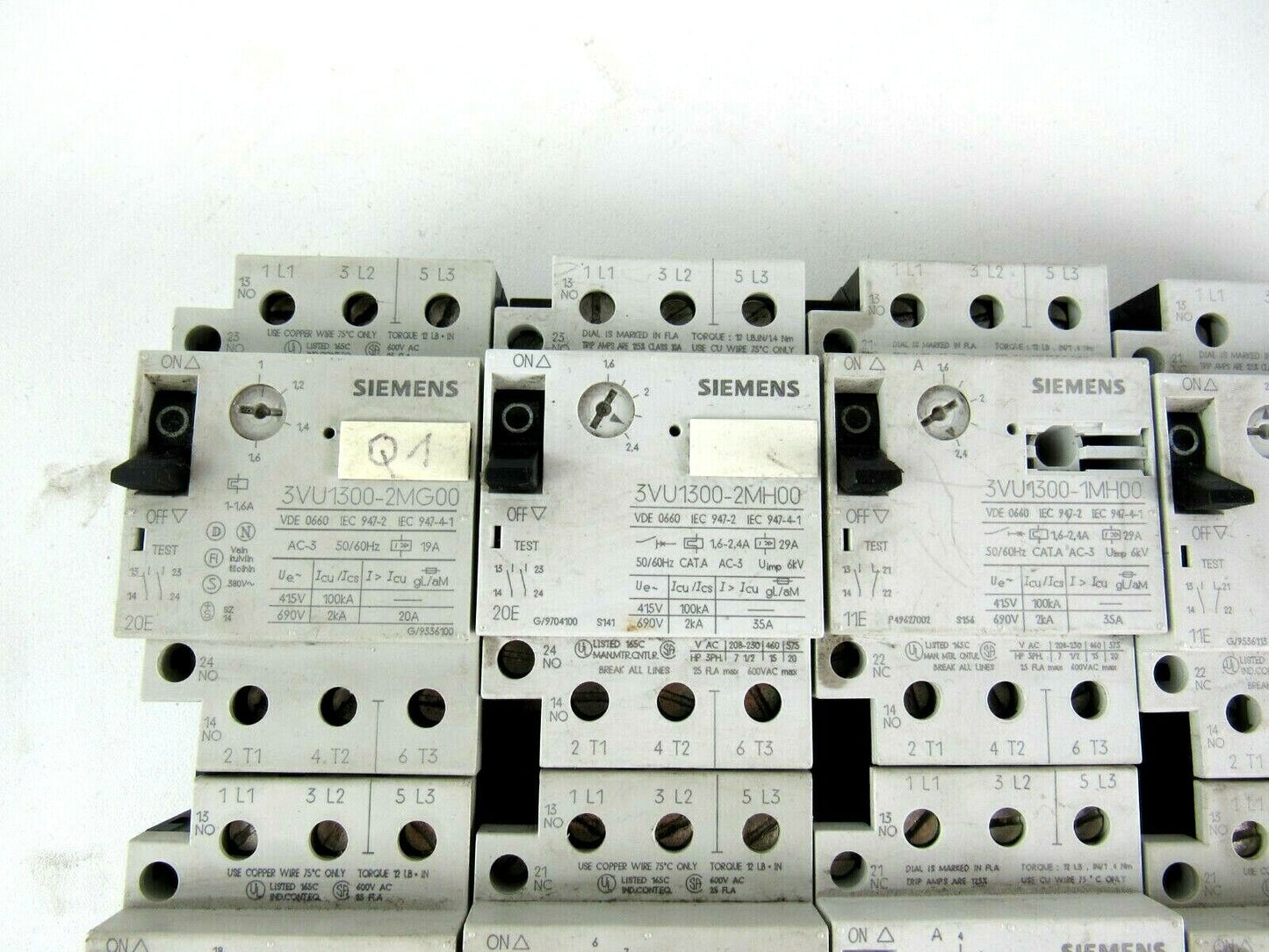 Lot Siemens 3vu1300  2mh00 2mg00 1mh00 1MJ00 2MM00 1MK00 1MP00 3MJ00 different