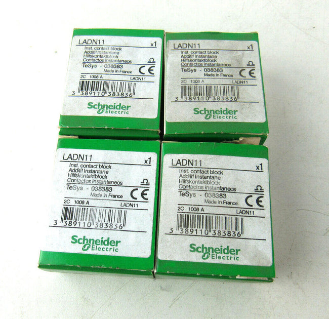 LOT OF 4 Schneider LADN11 Auxiliary Contact Block NEW