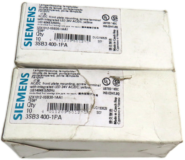 Siemens  3SB3 400-1PA  Lamp Socket with LED, Yellow 24V AC/DC  Lot of 16 New