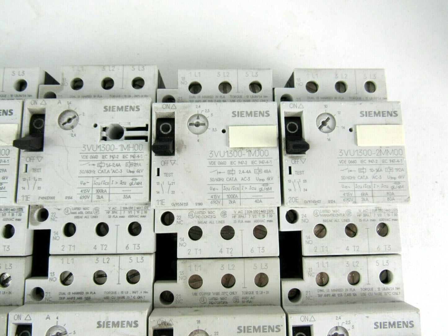 Lot Siemens 3vu1300  2mh00 2mg00 1mh00 1MJ00 2MM00 1MK00 1MP00 3MJ00 different