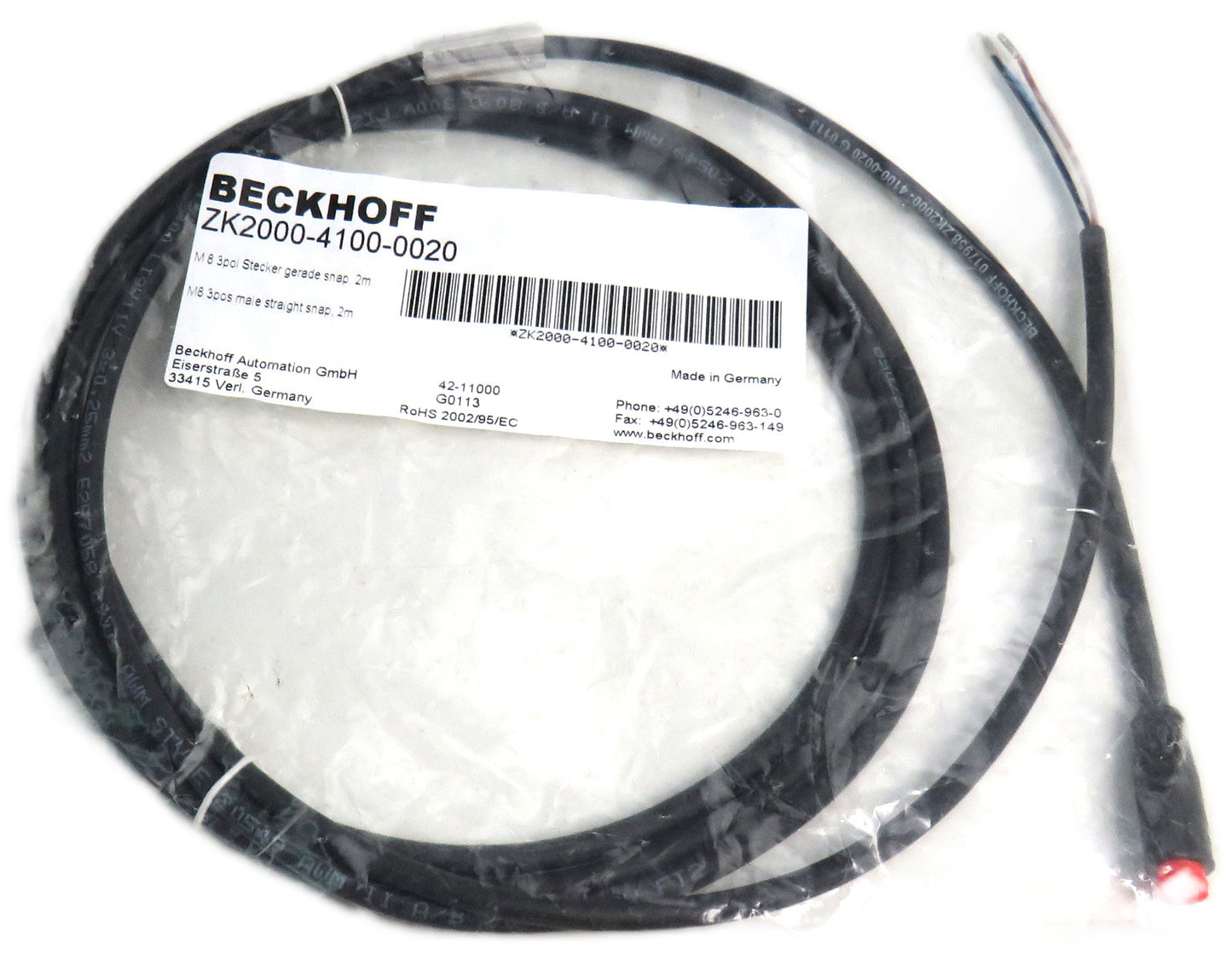 BECKHOFF  ZK2000-4100-0020 CABLE    New