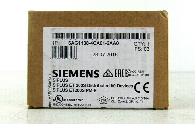 Siemens siplus ET 200S PM-E 6AG1138-4CA01-2AA0  6AG1 138-4CA01-2AA0