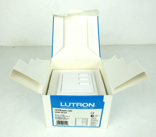 Lutron QSWE-3BI-AW 3 button wallstation seetouch QS NEW