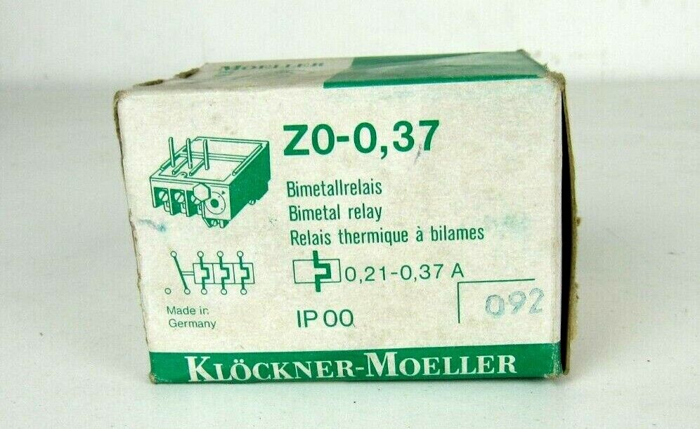 NEW KLOCKNER MOELLER Z0-0,37 OVERLOAD RELAY