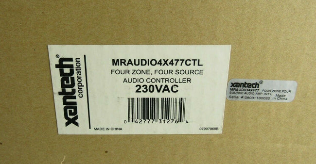 Xantech, MRAUDIO4X477CTL, 4 Zone 4 Source Audio Amplifier Amp MRAUDIO4X4 230VAC