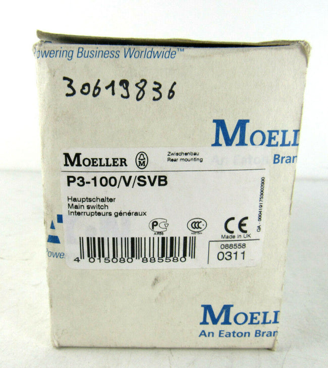 NEW EATON MOELLER Disconnector Switch P3-100/V/SVB