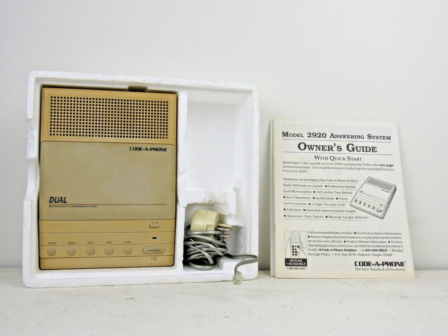 Vintage Code a Phone 2920 Dual Microcasette answering system "Working"