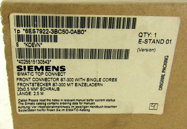 Siemens SITOP Connection 6ES7922-3BC50-0AB0 Simatic S7