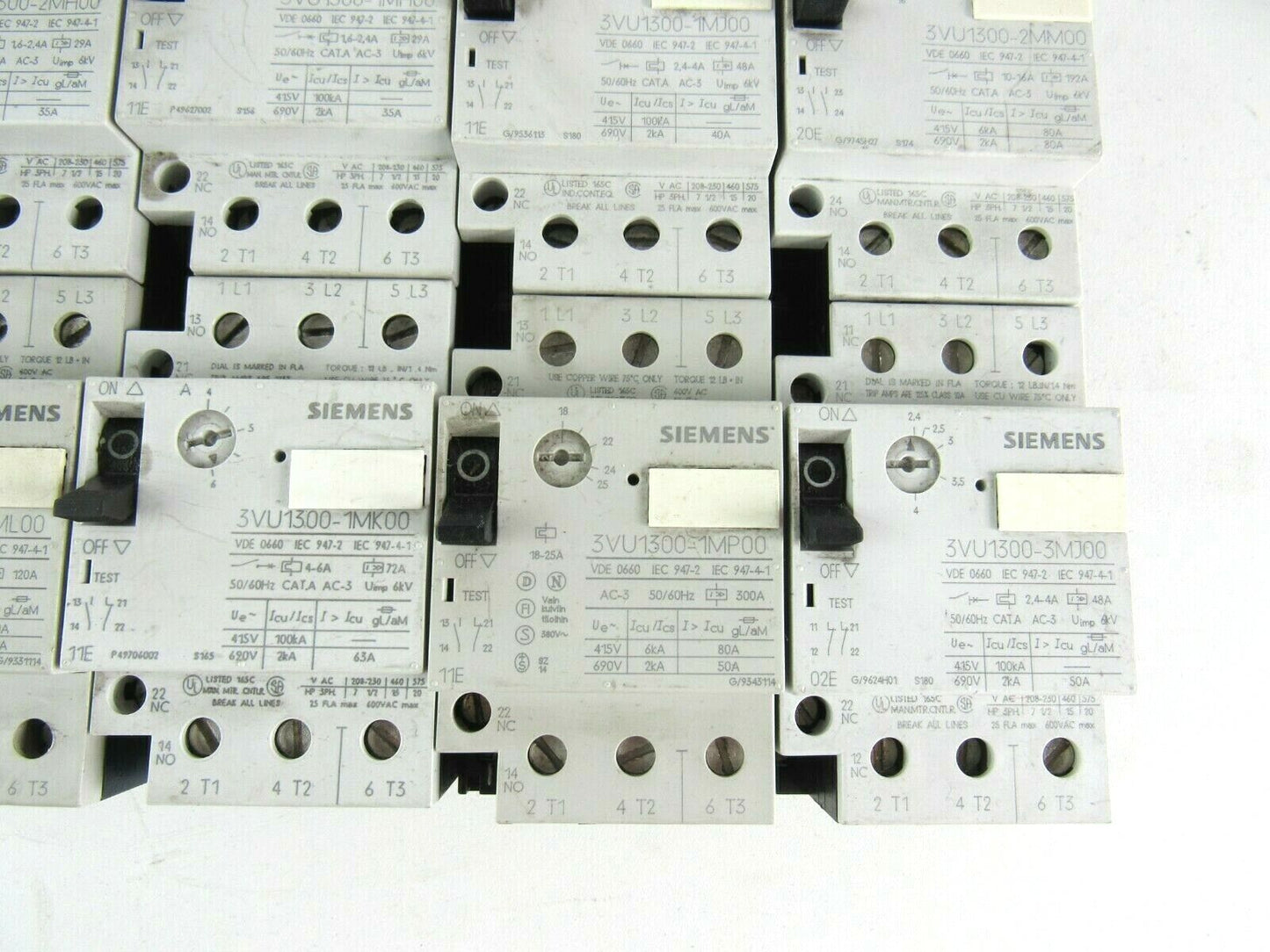 Lot Siemens 3vu1300  2mh00 2mg00 1mh00 1MJ00 2MM00 1MK00 1MP00 3MJ00 different