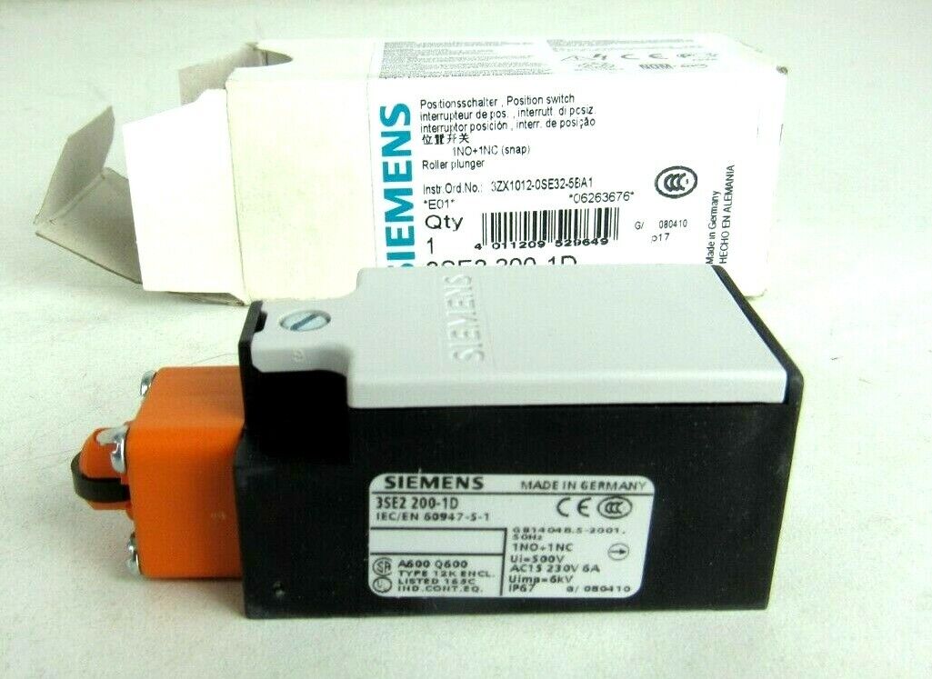 Siemens 3SE2-200-1D Slim Position Limit Switch w/ Roller