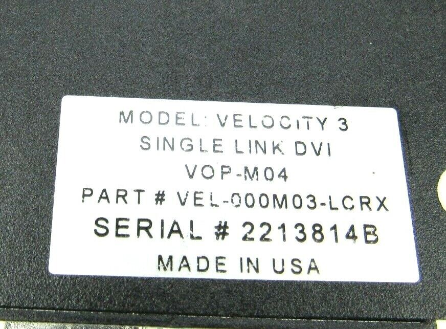 Thinklogical VelocityDVI Velocity Digital video extension system 3 Receiver DVI