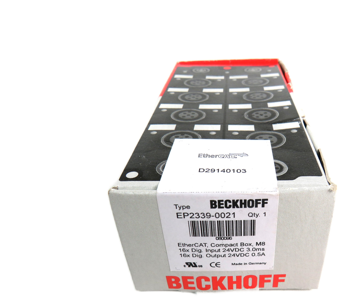 BECKHOFF EP2339-0021 EtherCAT Box, 16-ch digital combi, 24 VDC 3 ms 0.5 A M8 New