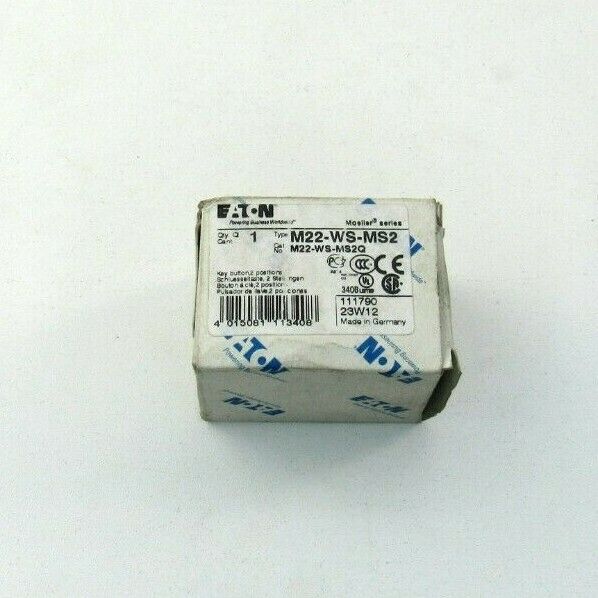 Moeller Eaton Type M22-WS-MS2 Key Button 111790 NEW