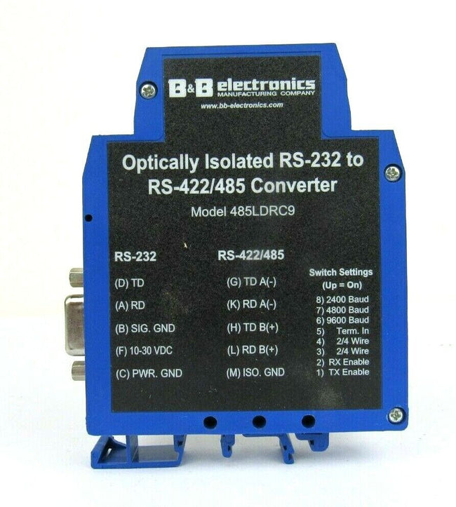 B & B 485LDRC9 Serial Data Transfer Adapter RS232 to RS422/485 Converter