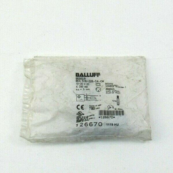 BALLUFF BES 516 326 S4 CW Inductive Sensor. New, sealed package.