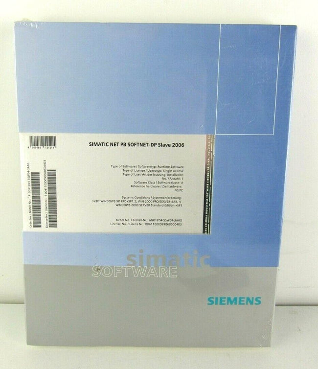 Siemens 6GK1704-5SW64-3AA0 Software simatic net pb softnet dp slave 2006