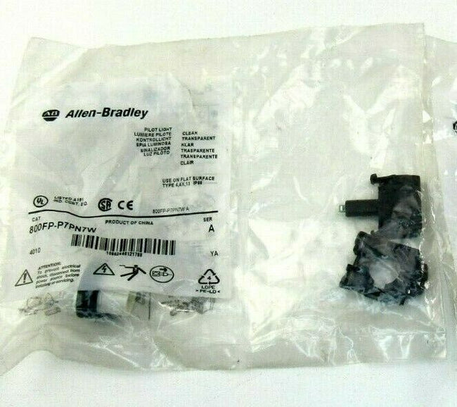 Allen Bradley  800fp-p7pn7w CLEAR PILOT LIGHT AB SER A    New