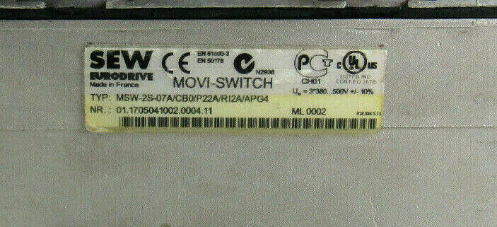 SEW Eurodrive Movi-Switch MSW-2S-07A/CB0/P22A/RI2A/APG4