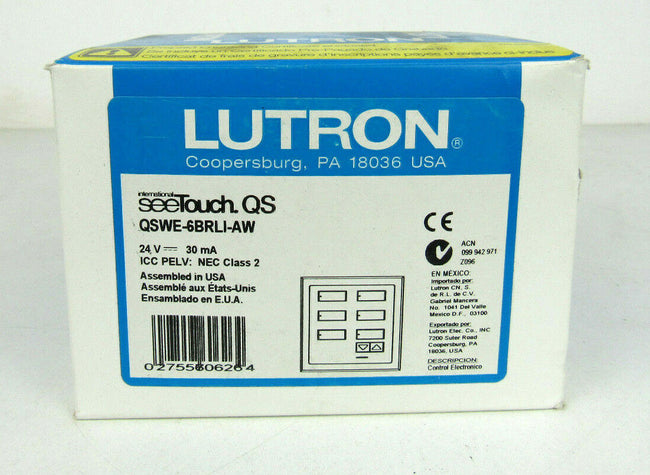 Lutron QSWE-6BRLI-AW  wallstation seetouch qs New